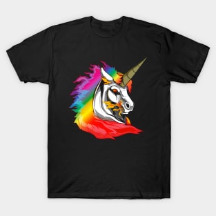 Cute Metal Rainbow Unicorn Metallic Mythical Horse T-Shirt